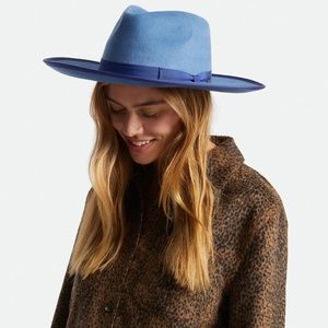 Brixton Jo Rancher Wide Brim Felt Hat Slate Blue S NEW